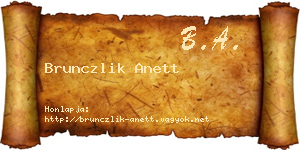 Brunczlik Anett névjegykártya