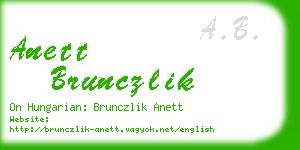 anett brunczlik business card